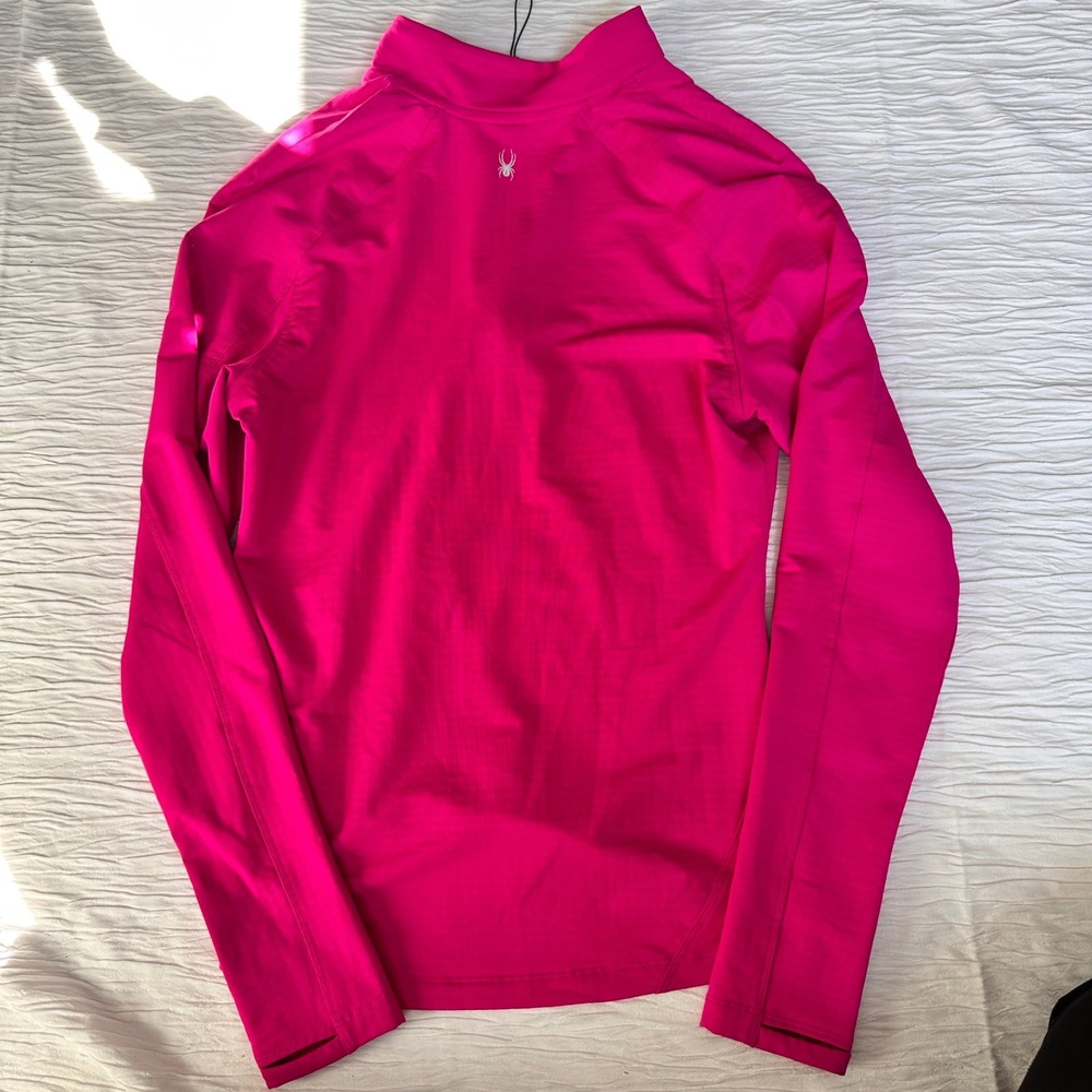 Spyder Active Women's Medium Pink 1/4 Zip Athletic Pullover Running Training Top - Picture 6 of 6